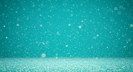 Teal green glitter background with sparkling bokeh particles and shimmer effects for luxury beauty campaigns