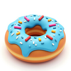 Bubble gum donuts on a white background