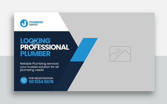 Plumbing  youtube thumbnail and web banner template design	