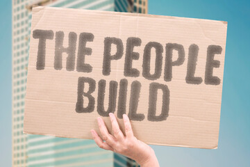 “The People Build — Grassroots creation” at a rally. SOLIDARITY. DEMOCRACY. ACTIVISM. RIGHTS. EQUITY. MOBILIZATION. PARTICIPATION.
