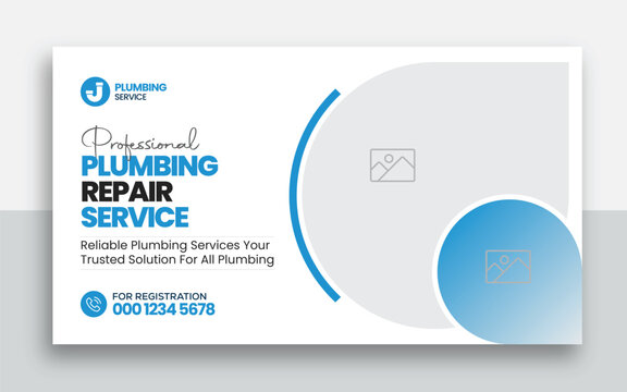 Plumbing  youtube thumbnail and web banner template design	
