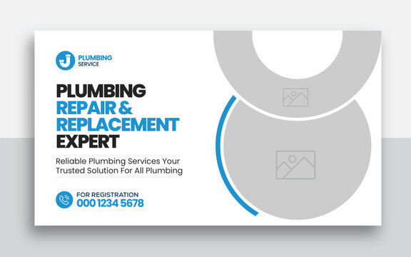 Plumbing  youtube thumbnail and web banner template design	