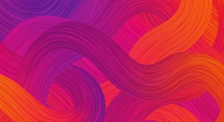 Fototapeta premium Abstract flowing waves colorful gradient orange pink purple dynamic curved lines digital art background pattern design