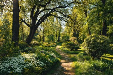 Fototapeta premium flourishing garden on a sunny spring day