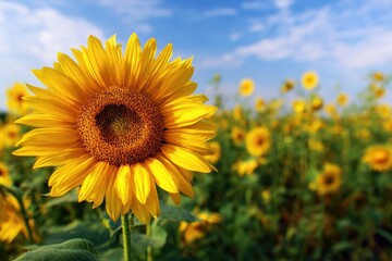 golden sunflower in sunlight