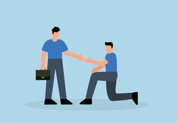 Compassionate entrepreneur extends support to rescue struggling associate.