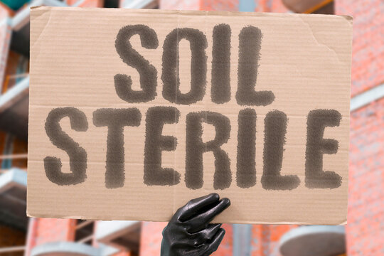 &ldquo;Soil sterile&mdash;Why? Industrial farming kills Earth.&rdquo; BIODIVERSITY. EROSION. REGENERATION. MICROBES. FERTILITY. ECOSYSTEMS. RESILIENCE