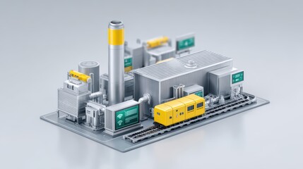 Obraz premium Smart Factory Industry 4.0 Automation Train Tech Future