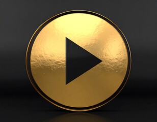 Gold play button on dark background (1)
