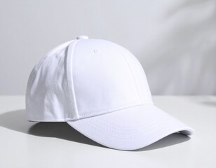 Minimalist Close-Up of White Baseball Hat in Soft Light