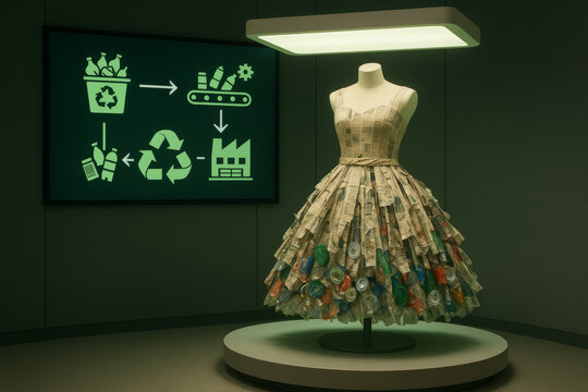 Creative dress made from recycled materials showcases