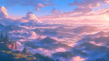 sunrise over the mountains