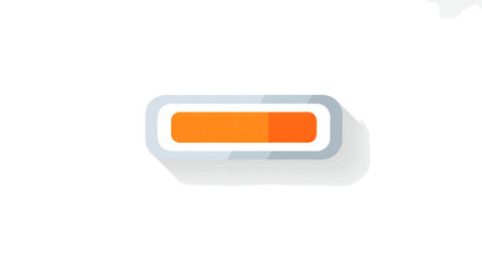 Orange Loading Bar Simple Progress Indicator Graphic with Long Shadow for UI Design