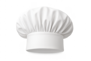 Classic white chef hat on transparent background representing culinary expertise