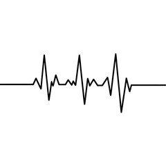 Heartbeat Line on White Background Represents Life Vitality and Medical Technology with Clean Minimalist Design for Healthcare