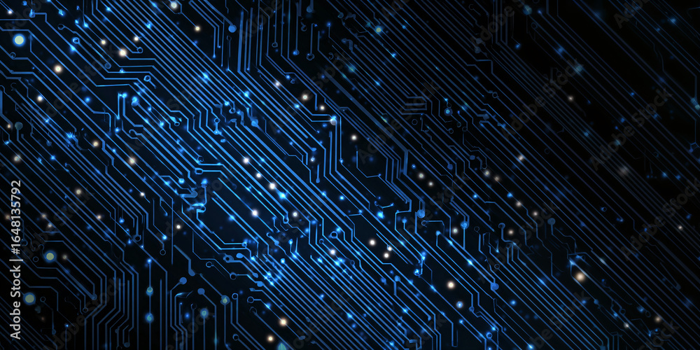 Canvas Prints abstract technology background in the form of a blue circuit board. microchips and modern technologi