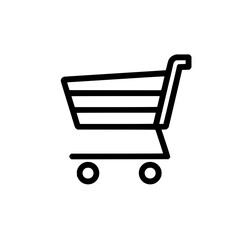 Shopping cart icon representing retail purchases and online shopping convenience for customers everywhere now