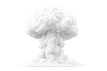 Highly realistic mushroom cloud explosion rising with transparent background, perfect for compositing into visual effects shots