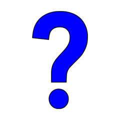 Question mark blue icon transparent background