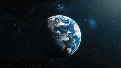 Earth, space, night, planet, cosmos,  view, global, environment, background, illustration,  for environmental awareness campaigns