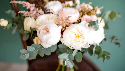 Elegant floral bouquet in soft pastel shades
