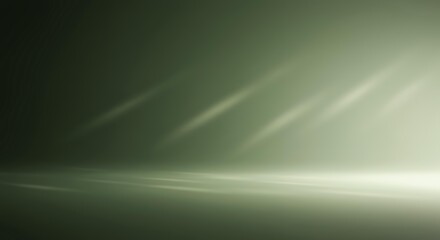 Smooth sage green abstract gradient background with flowing curved light waves for modern digital design and presentation templates