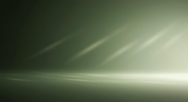 Smooth sage green abstract gradient background with flowing curved light waves for modern digital design and presentation templates