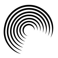 Abstract concentric circles design element, white background, graphic design, website