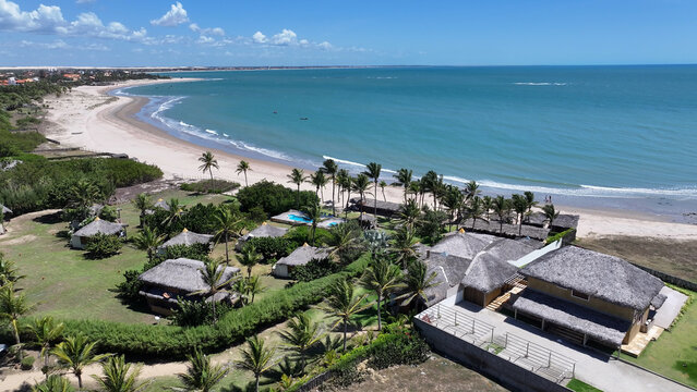 Coqueiro Beach At Luis Correia In Piaui Brazil. Beach Landscape. Nature Seascape. Travel Destination. Coqueiro Beach At Luis Correia In Piaui Brazil. Turquoise Water.