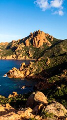 Fototapeta premium Coastal rocky landscape with vibrant colors