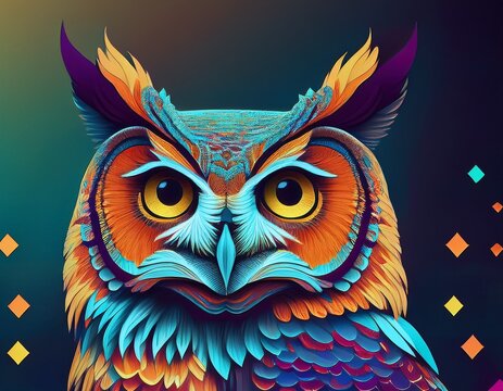 great horned owl generative ai