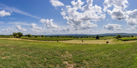 Panorama view of the Battlefield at the Antietam National Battlefield Sharpsburg Maryland USA