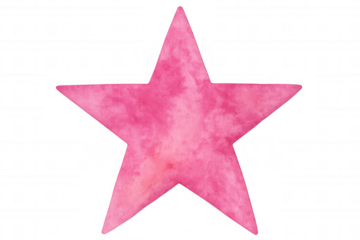 Transparent pink watercolor star, adding artistic flair and festive vibrancy to graphic design compositions