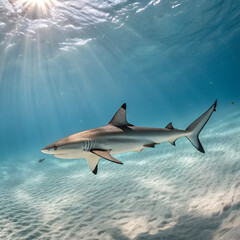 Fototapeta premium shark and diver