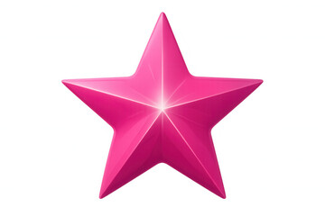 Obraz premium Pink star gleaming brightly on transparent backdrop, adding vibrant graphic design element with glossy festive charm