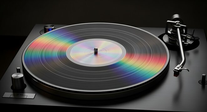Sound disk spinning rainbow silence - Powered by Adobe