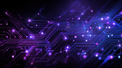 Stunning photo of blue and purple technology background circuits intertwine, illustrating the seamless fusion of advanced engineering and artistic design, Sharpen with copy.