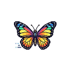 Colorful illustration of a monarch butterfly on white background