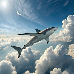 Fototapeta premium airplane in the clouds