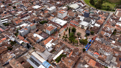 Fototapeta premium El Carmen de Viboral, Antioquia, Colombia. June 1, 2025. Municipality located in the eastern region of the department.