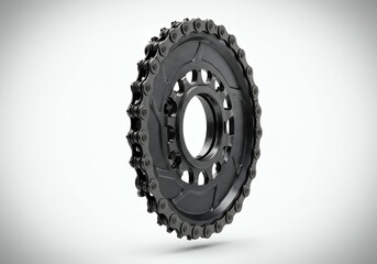 Bicycle single-speed freewheel sprocket with chain showing rear hub drivetrain component for fixed gear and urban commuter bikes