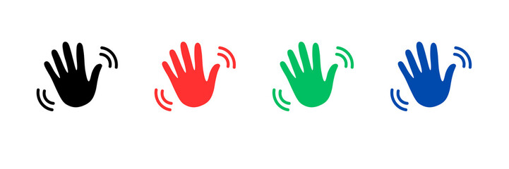 Fototapeta premium Wavy hand icons set,