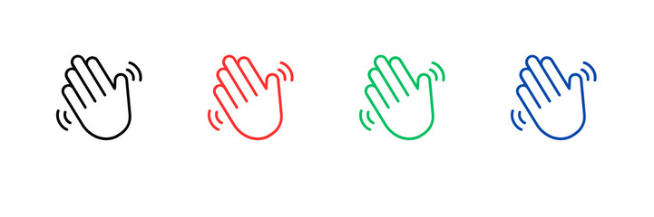 Obraz premium Wavy hand icons set,