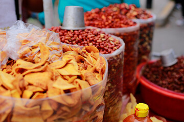 Slices of fried plantains for sale