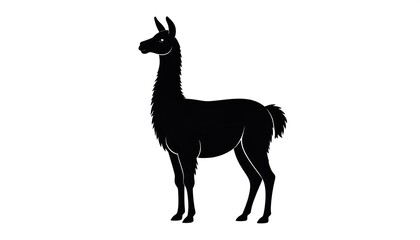 Black silhouette of a llama