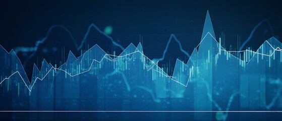 Analyzing financial trends stock market data visualization digital environment aerial view economic insights