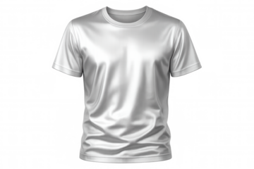 Minimal white short-sleeved t-shirt mockup featuring transparent background, ideal for displaying graphic designs and brand logos