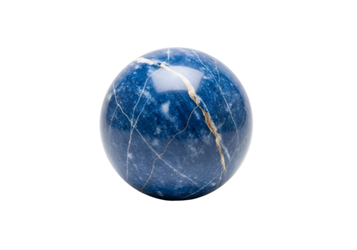 Beautiful polished blue marble with white and gold veins on a black background perfect for design