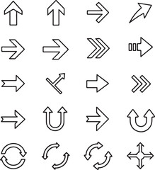 Arrow Icons Set: Vector Illustration of Direction Symbols
