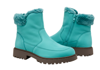Children's Cozy Bright Blue Winter Boots with Faux Fur Trim Designed for Cold Weather Comfort and